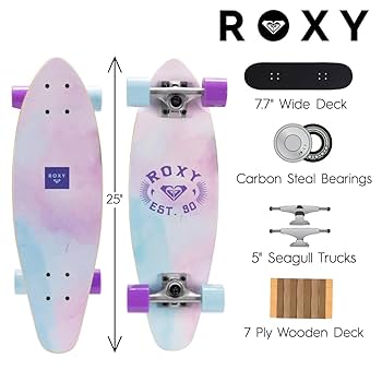 ROXY QUICKSILVER 花柄スケートボード ROXY QUICKSILVER 花柄スケートボード ROXY QUICKSILVER 花柄